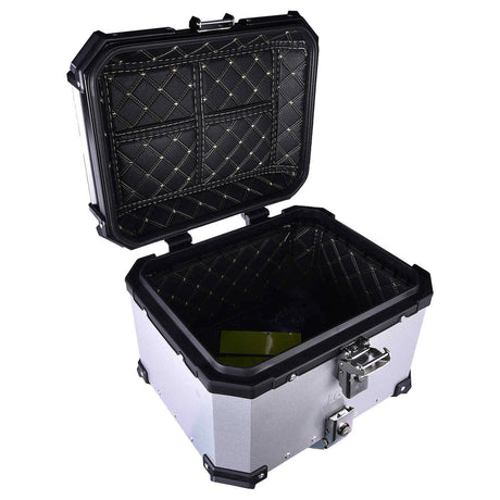 LGP 36L motorcycle top box with backrest silver variant