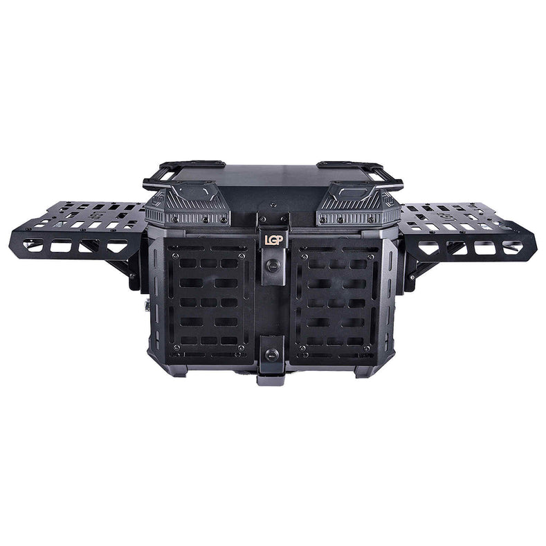 LGP 45L Black Armoured motorcycle top box with backrest