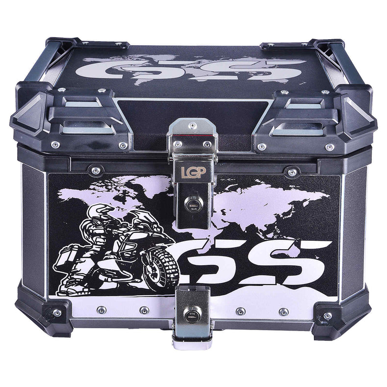 LGP 45L Black GS motorcycle top box with backrest