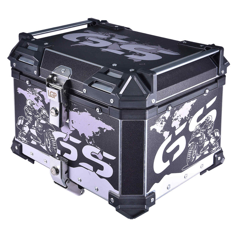 LGP 45L Black GS motorcycle top box with backrest