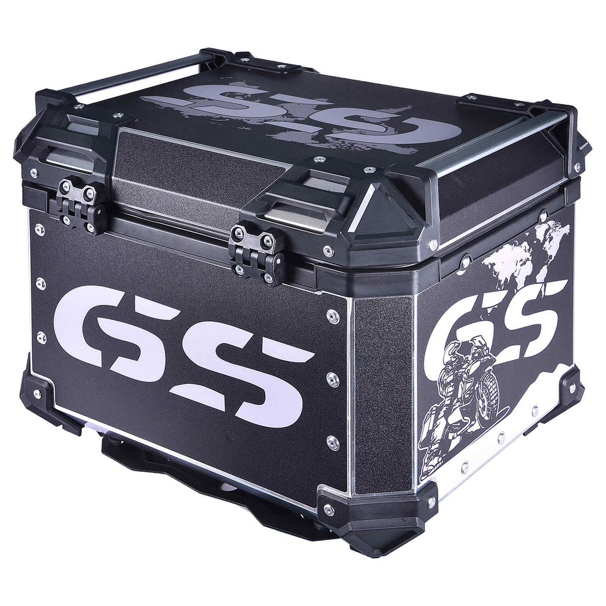 LGP 45L Black GS motorcycle top box with backrest