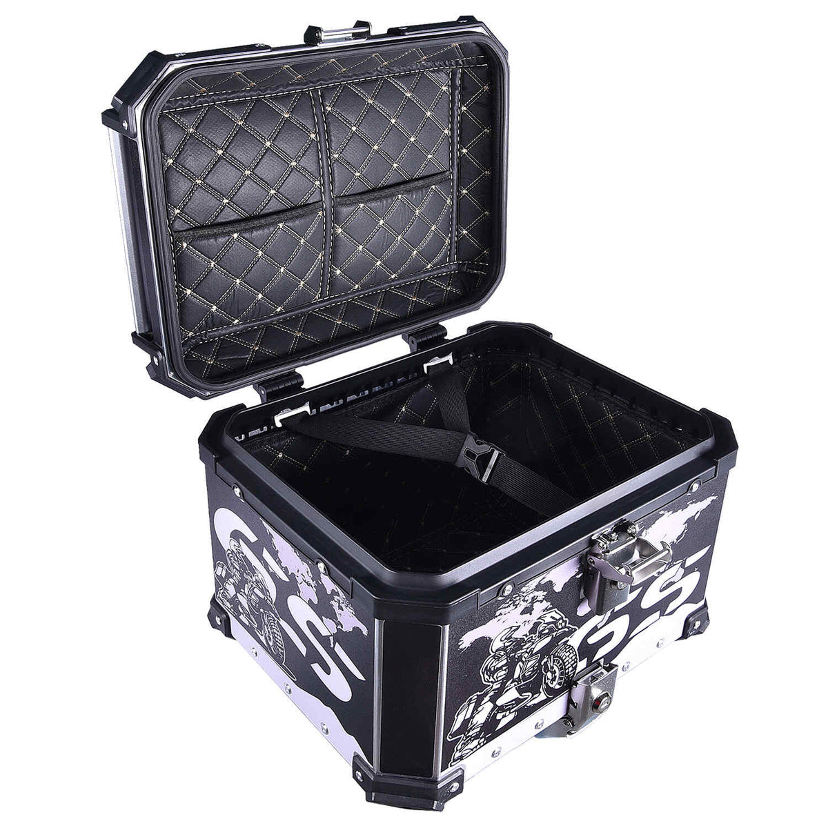 LGP 45L Black GS motorcycle top box with backrest
