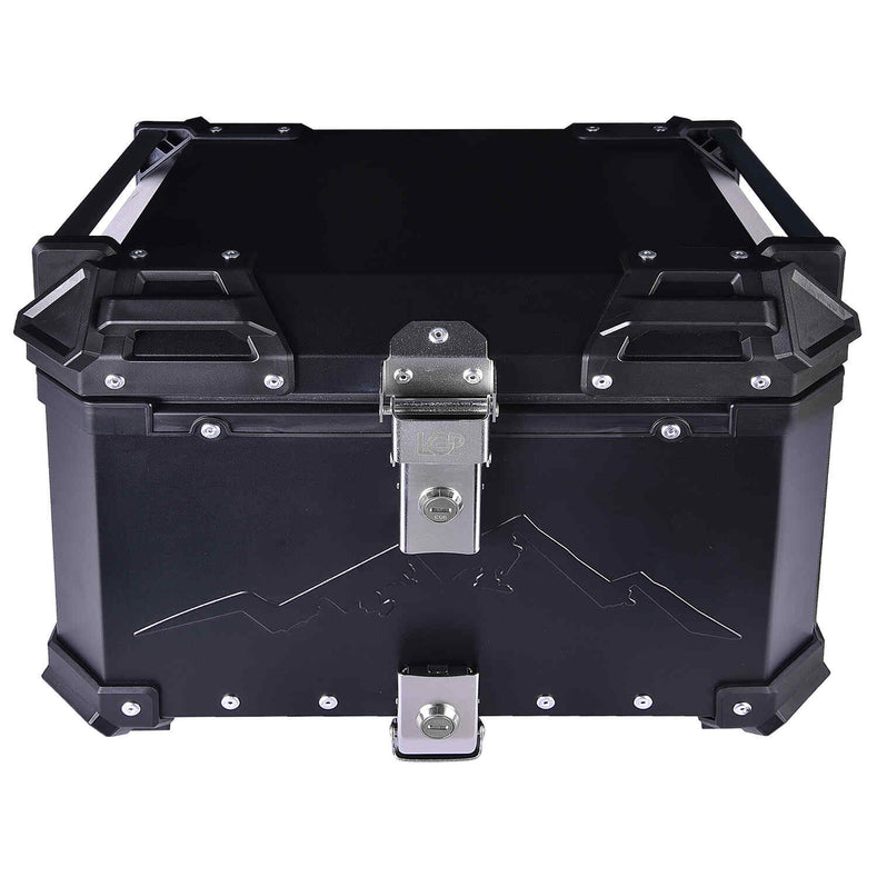 LGP 45L Black Himalayan motorcycle top box with backrest