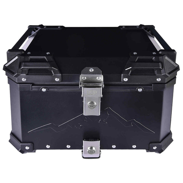 LGP 45L Black Himalayan motorcycle top box with backrest