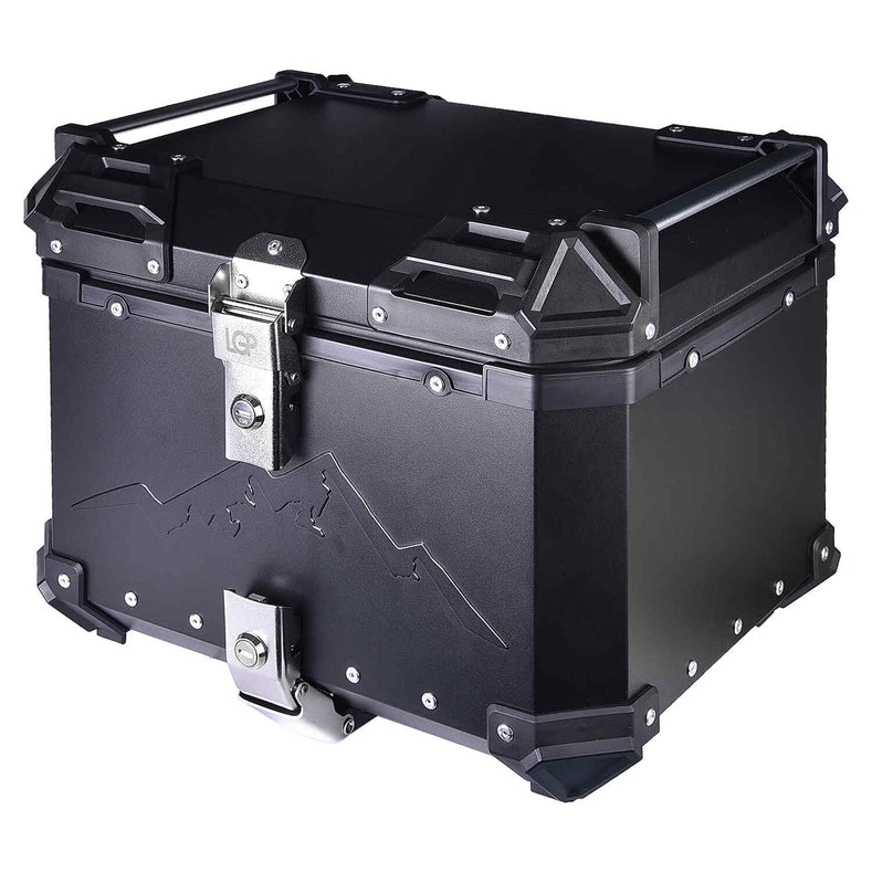 LGP 45L Black Himalayan motorcycle top box with backrest