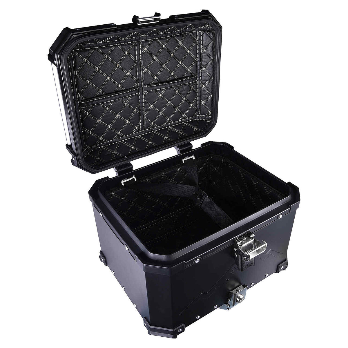 LGP 45L Black Himalayan motorcycle top box with backrest