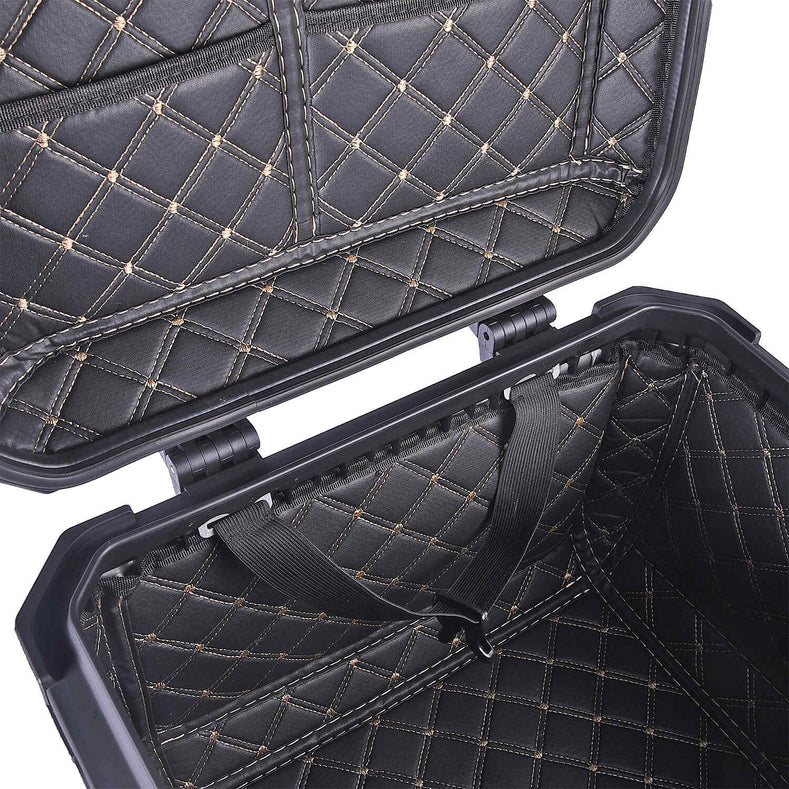 LGP 45L black motorcycle top box with number lock and backrest