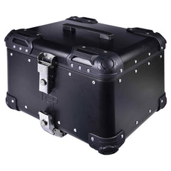LGP 45L aluminum motorcycle top box black round corner with backrest