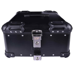 LGP 45L aluminum motorcycle top box black round corner with backrest