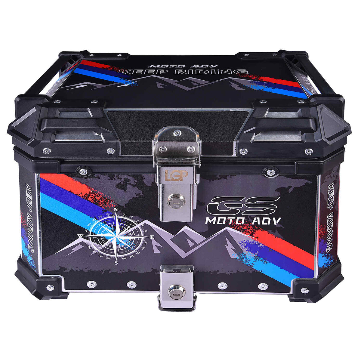 LGP 45L GS Moto ADV aluminum motorcycle top box black