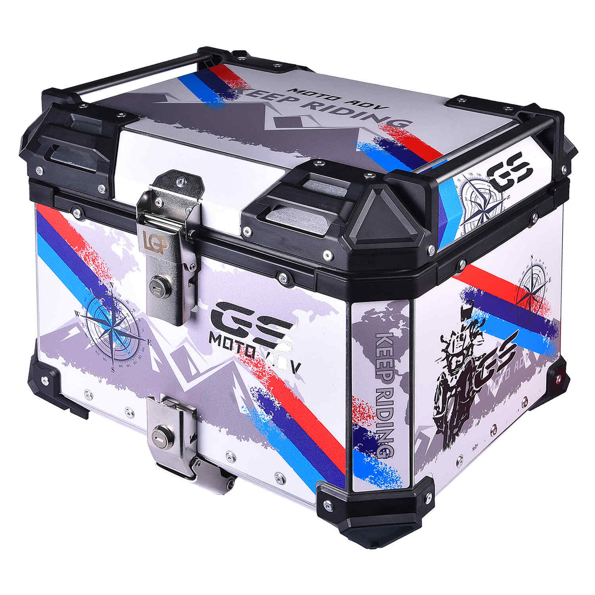 LGP 45L GS Moto ADV aluminum motorcycle top box black