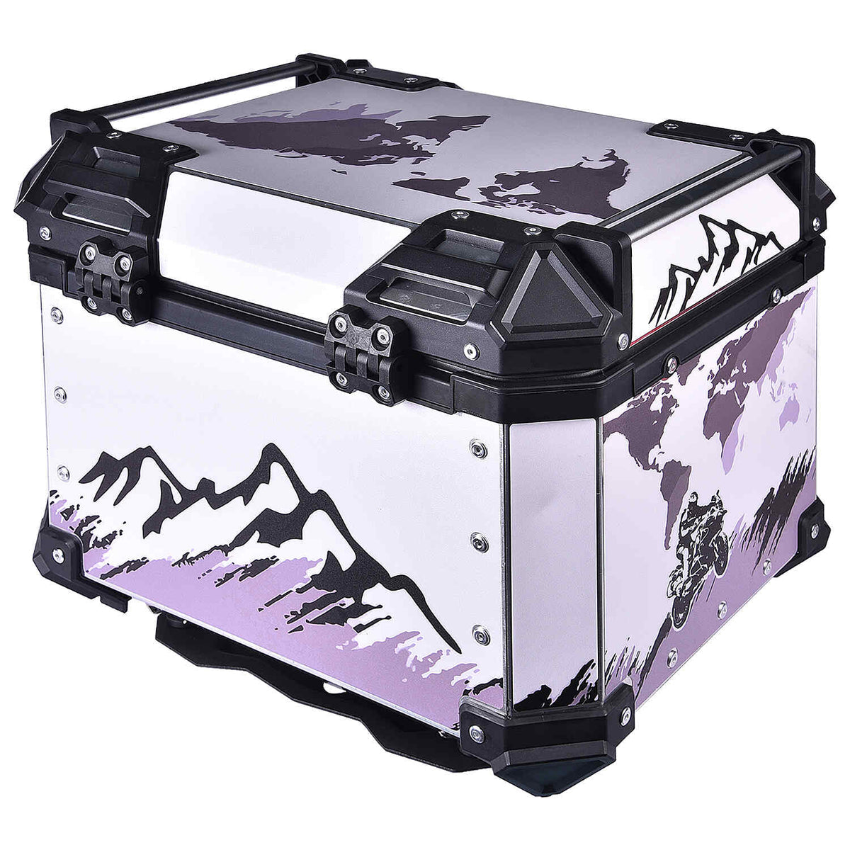 LGP 45L white graphics motorcycle top box aluminum
