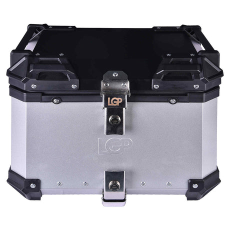 LGP 45L motorcycle top box black aluminum with backrest
