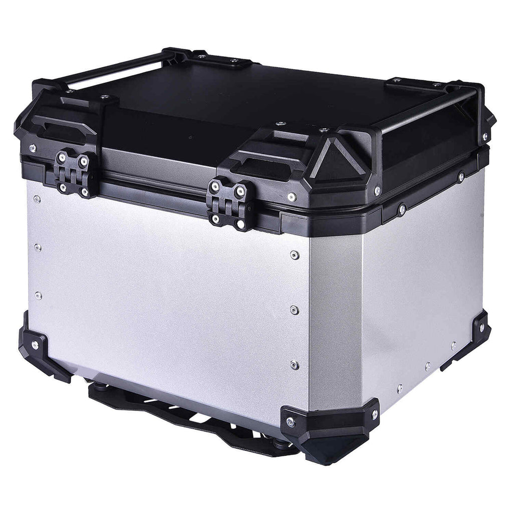 LGP 45L motorcycle top box black aluminum with backrest