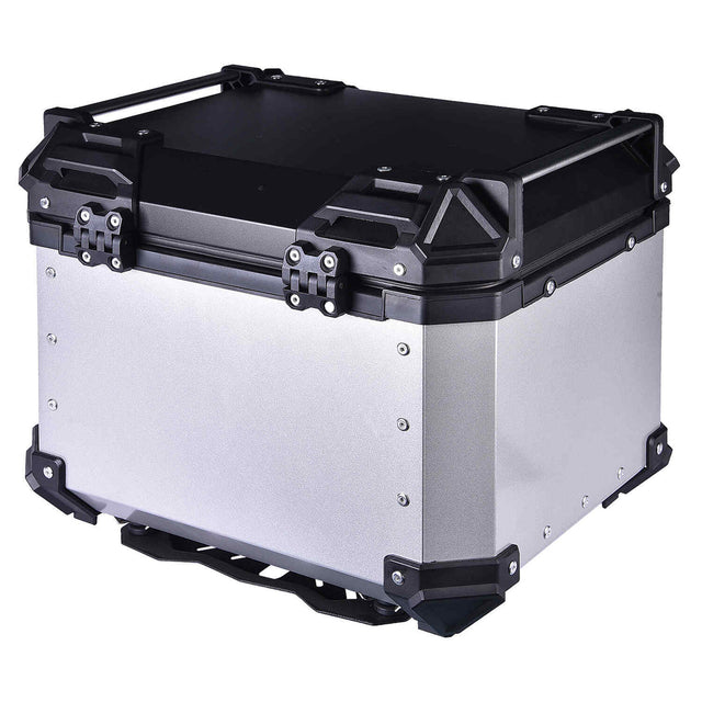 LGP 45L motorcycle top box black aluminum with backrest