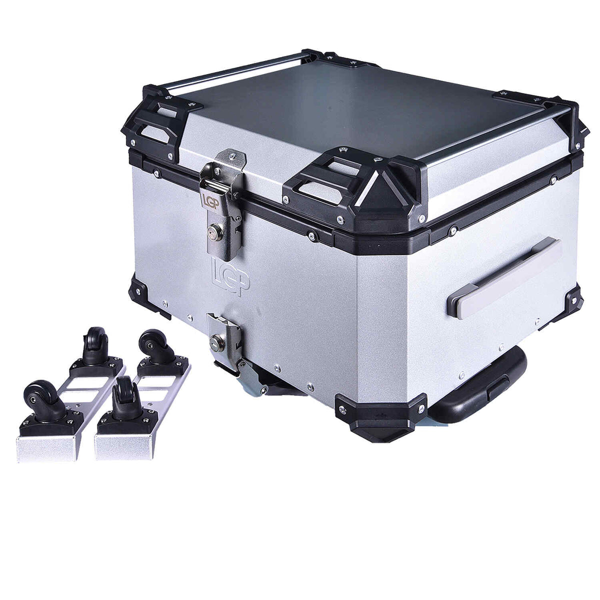 LGP 55L pull rod motorcycle top box black aluminum