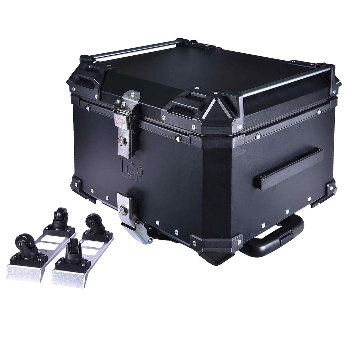 LGP 55L pull rod motorcycle top box black aluminum