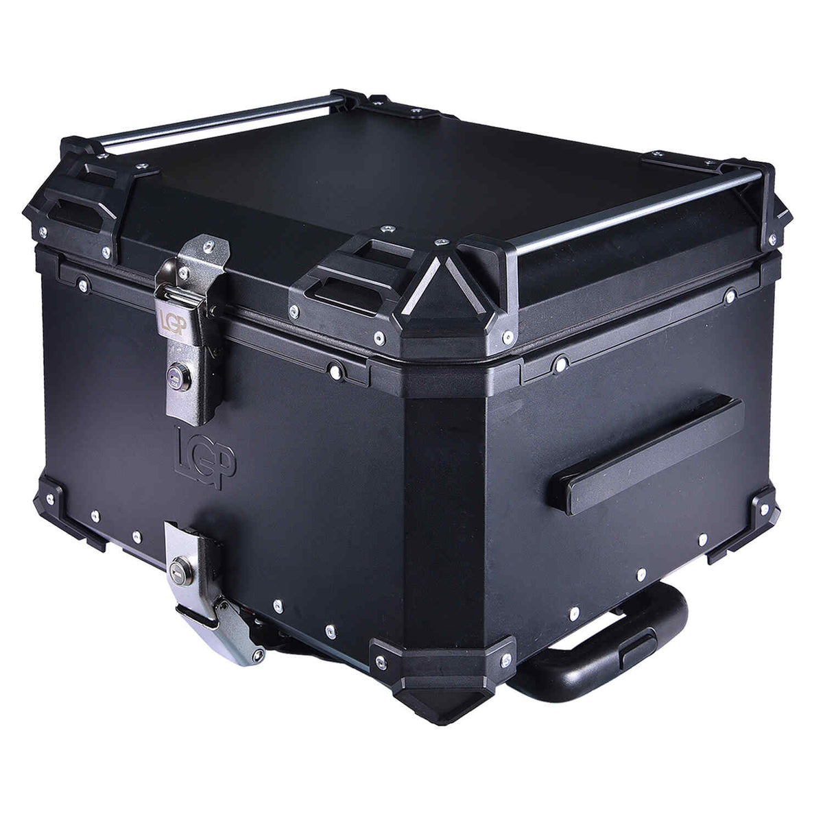 LGP 55L pull rod motorcycle top box black aluminum