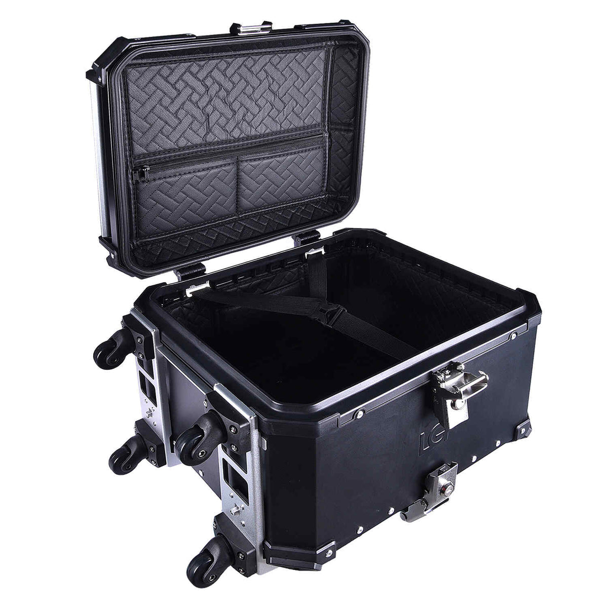 LGP 55L pull rod motorcycle top box black aluminum
