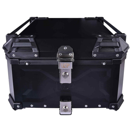 LGP 55L Type X silver aluminum motorcycle top box with backrest

