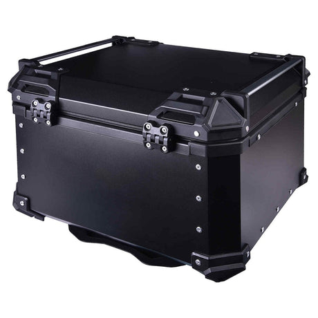 LGP 55L Type X silver aluminum motorcycle top box with backrest

