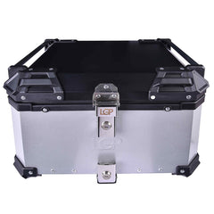 LGP 55L motorcycle top box black aluminum with backrest