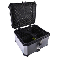 LGP 55L motorcycle top box black aluminum with backrest