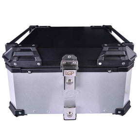 LGP 55L aluminium motorcycle top box with backrest silver

