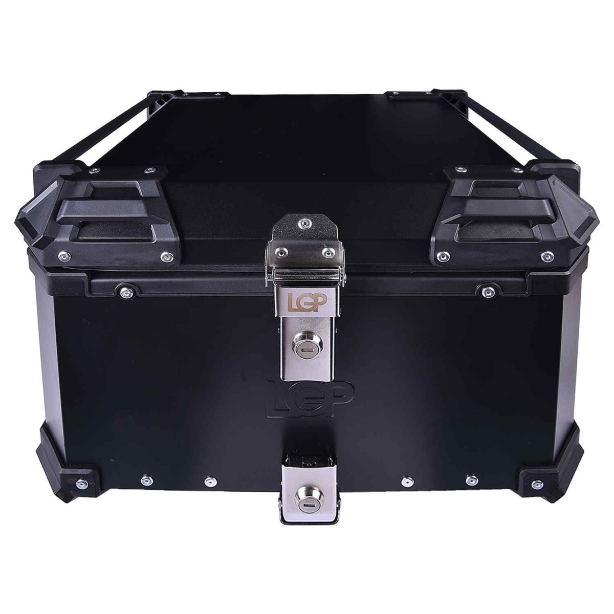 LGP 55L aluminium motorcycle top box with backrest silver

