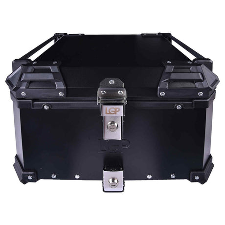 LGP 55L aluminium motorcycle top box with backrest silver

