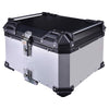 LGP 55L aluminium motorcycle top box with backrest silver

