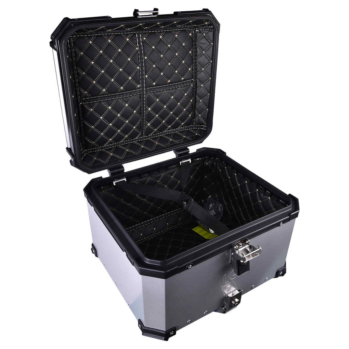 LGP 55L aluminium motorcycle top box with backrest silver

