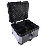 LGP 55L aluminium motorcycle top box with backrest silver


