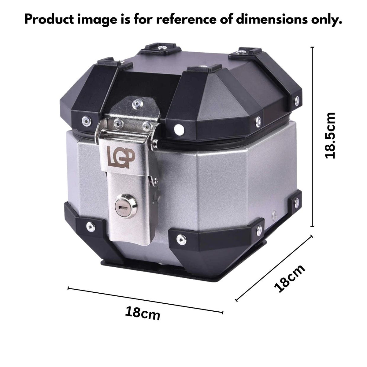 LGP 5L white graphics motorcycle top box aluminum
