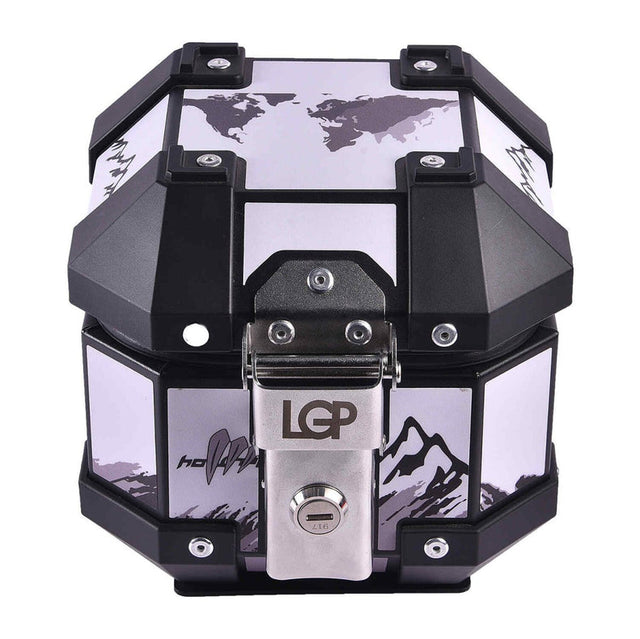 LGP 5L white graphics aluminium motorcycle top box

