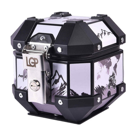 LGP 5L white graphics aluminium motorcycle top box

