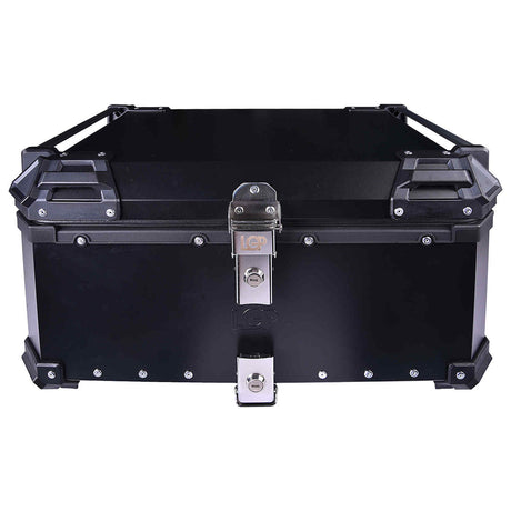 LGP 65L motorcycle top box black aluminum with backrest