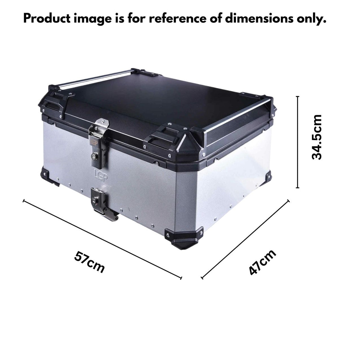 LGP 80L Type X motorcycle top box black aluminum heavy duty