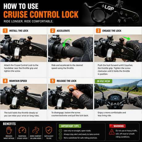 LGP motorcycle cruise control lock for all bikes