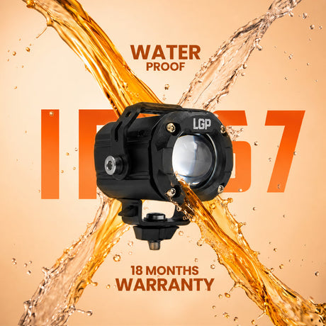 LGP DK150S 70W LED motorcycle spotlight with 7200 lumens auxiliary driving light