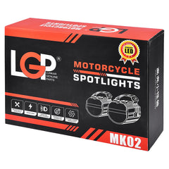 LGP MK02 Spotlight 60W 7000LM | Dual Color Yellow & White | Waterproof Bike Fog Lamp