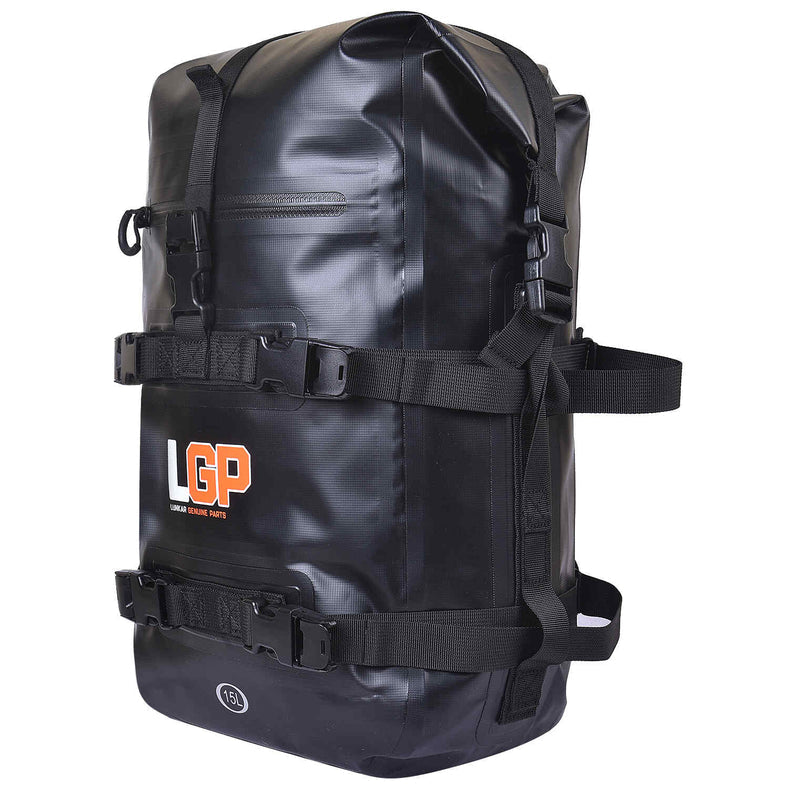 LGP 15L TPU motorcycle bumper bag mounted on bike handlebar