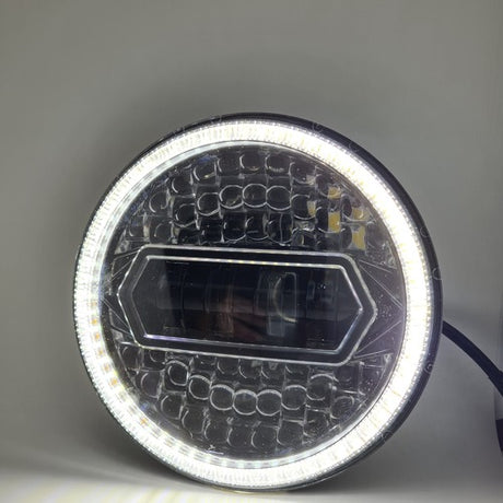 LIU HJG 7 Inch Diamond Cut Round Led Headlight