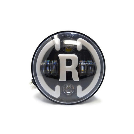 LIU HJG 7 Inch Round Headlight Compatible with Royal Enfield, Jeep Thar & Harley Davidson (R White Harley Headlight)