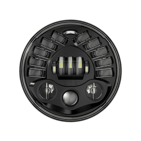 LIU HJG 7 Inch Round Headlight with Turn Signal Indicator & Hi/Low Beam for Bullet, Mahindra Thar