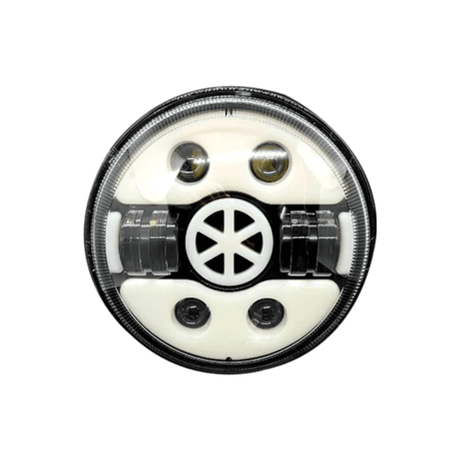 LIU HJG 7 Inch Tri Colour Round LED Harley Headlight Fits in Royal Enfield, Thar (12V-80V 90W) (Tiranga)