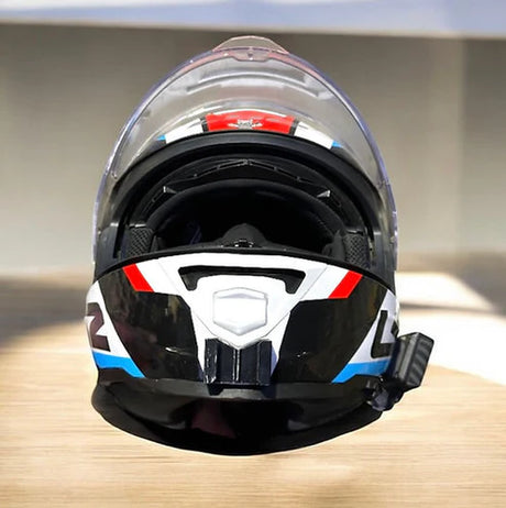LS2 Storm 1 helmet chin mount installed for GoPro POV riding footage