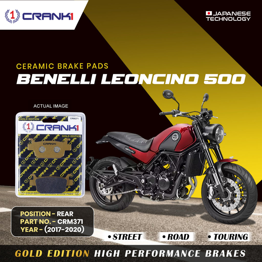 CRANK1 Ceramic Rear Brake Pads CRM371 for Benelli Leoncino 500 2017-2020 HH Rated Disc Brake Pads