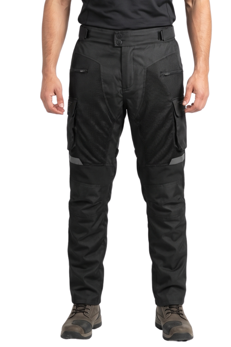 LoneRanger India Addon black motorcycle riding pants with tailbone protector

