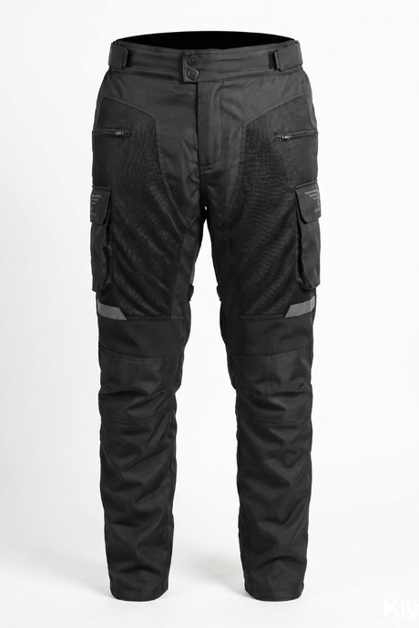 LoneRanger India Addon black motorcycle riding pants with tailbone protector


